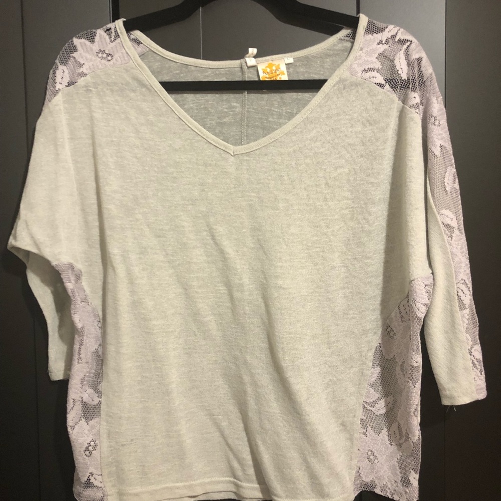 Gray lace top